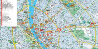बुडापेस्ट शहर के पर्यटन मानचित्र