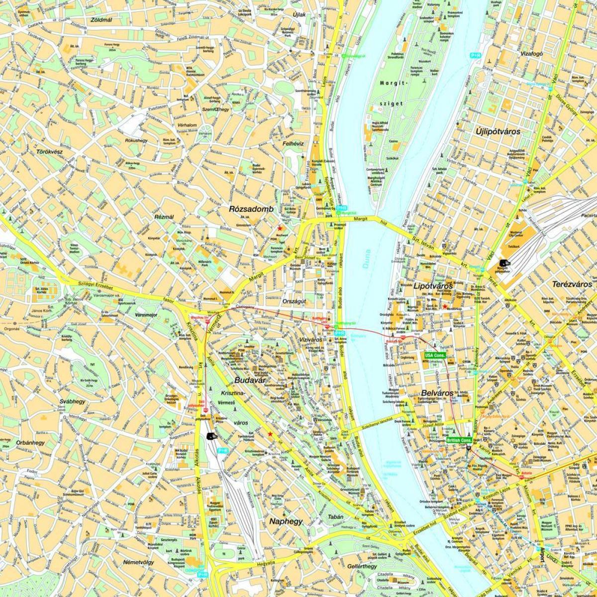 बुडापेस्ट के केंद्र के नक्शे