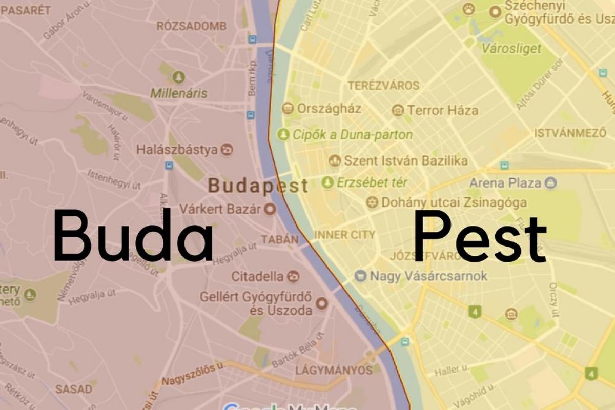बुडा और हंगरी के नक्शे