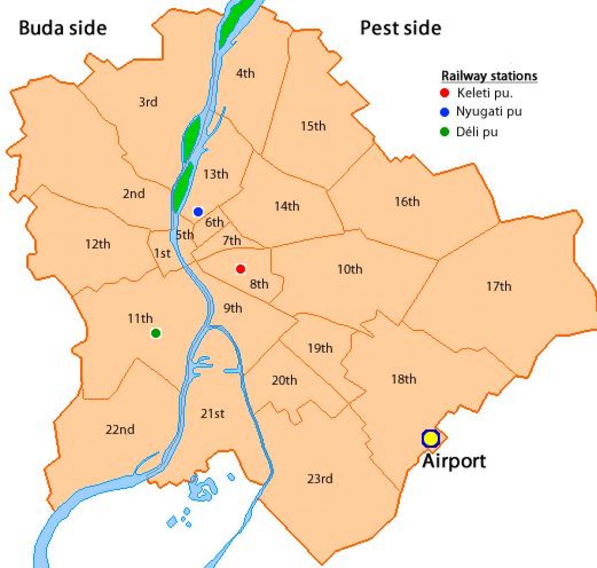 बुडापेस्ट 8 जिले का नक्शा