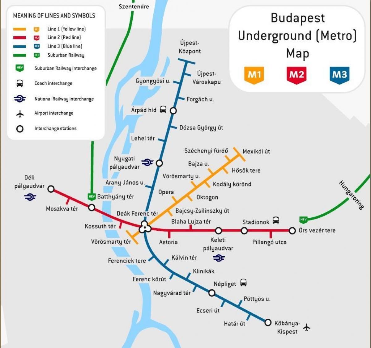 बुडापेस्ट बस स्टेशन के मानचित्र