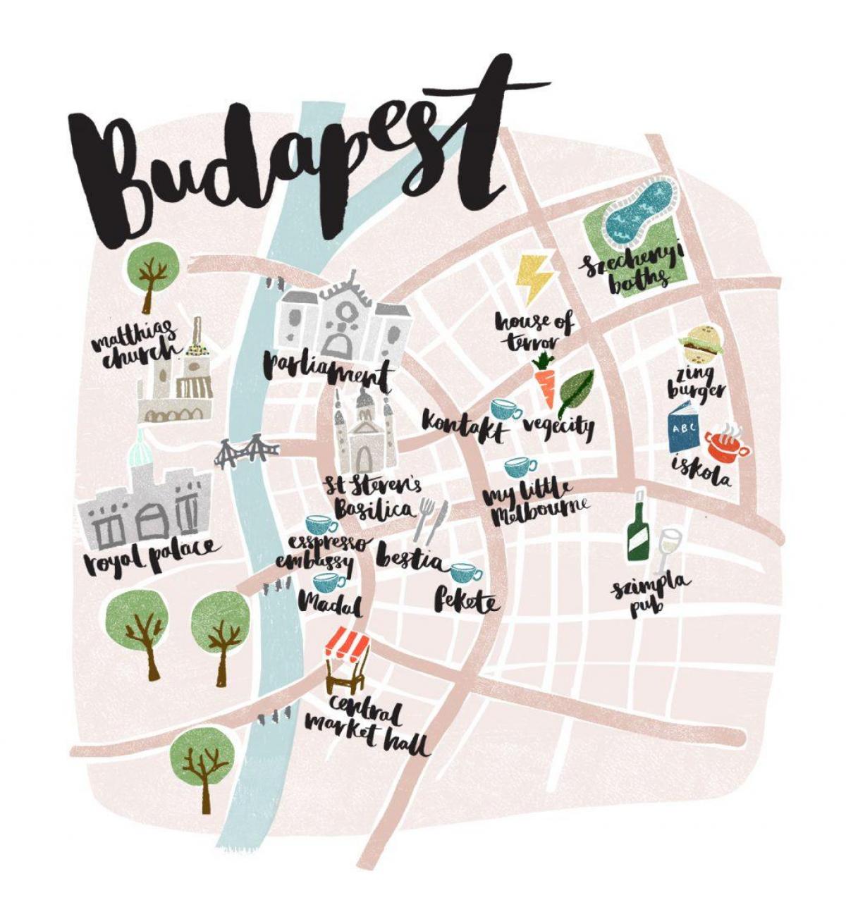 बुडापेस्ट के ऑफ़लाइन मानचित्र.