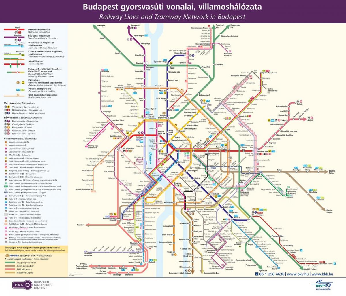 बुडापेस्ट के सार्वजनिक परिवहन के नक्शे