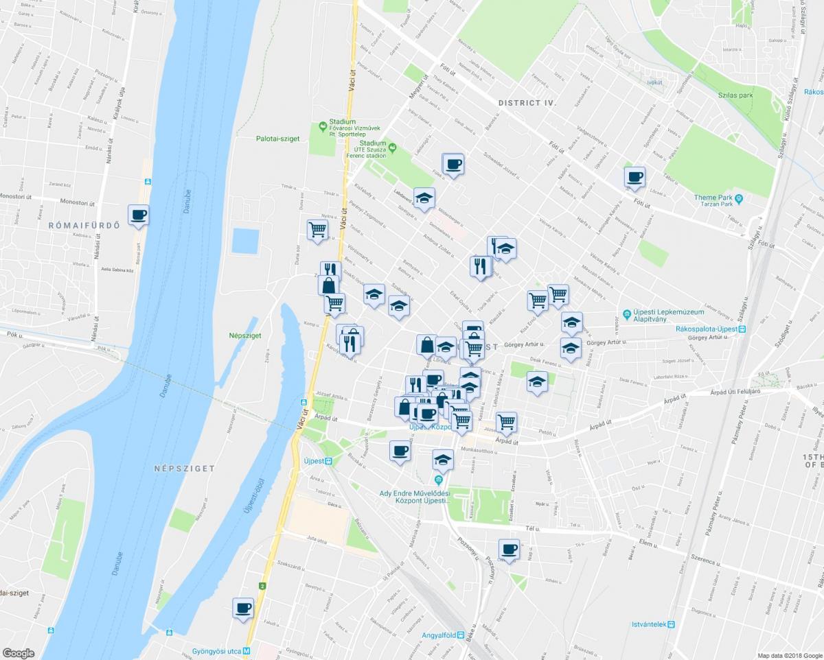 के नक्शे बुडापेस्ट रेस्तरां