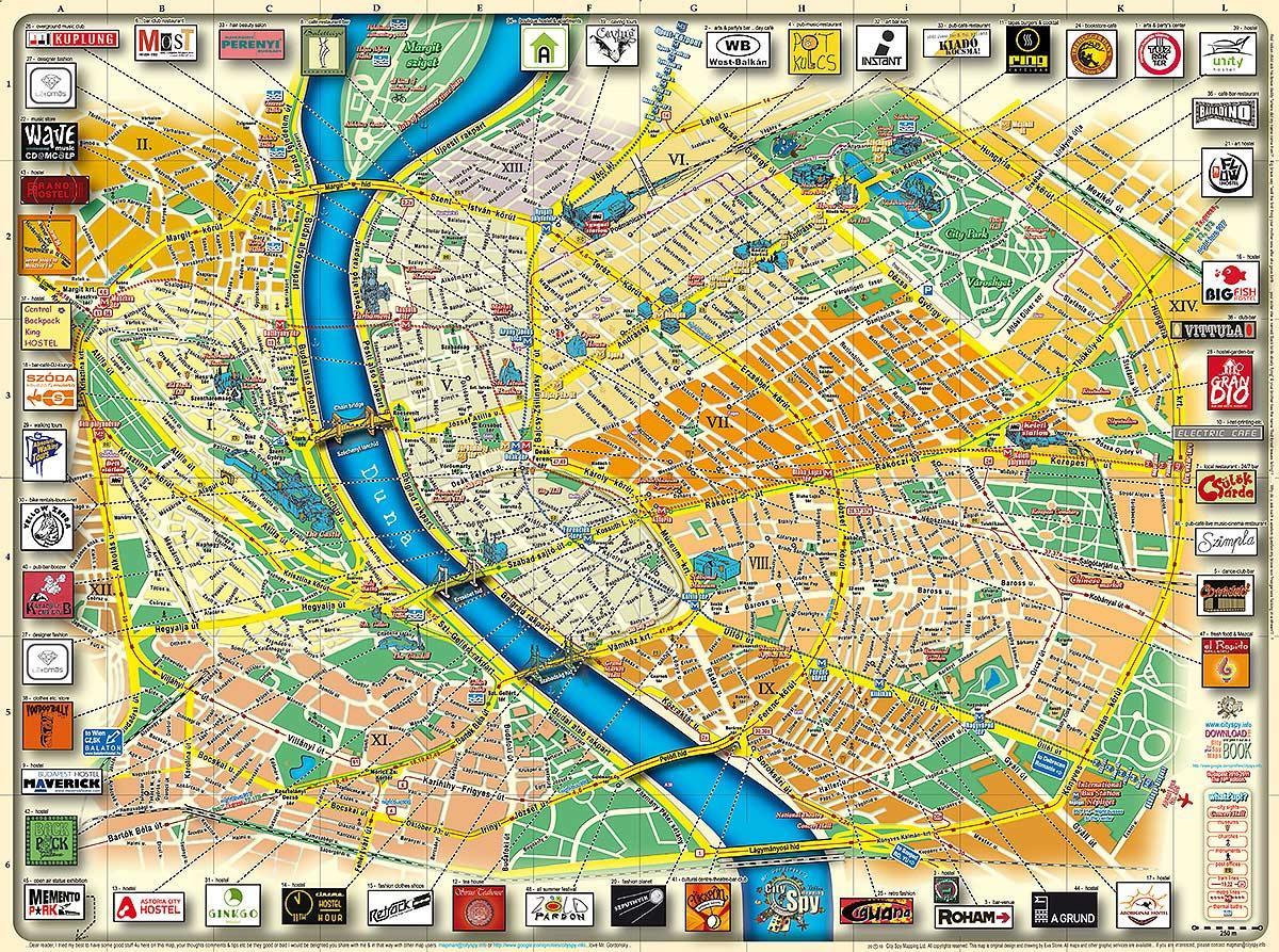 नक्शे बुडापेस्ट के शहर के पार्क