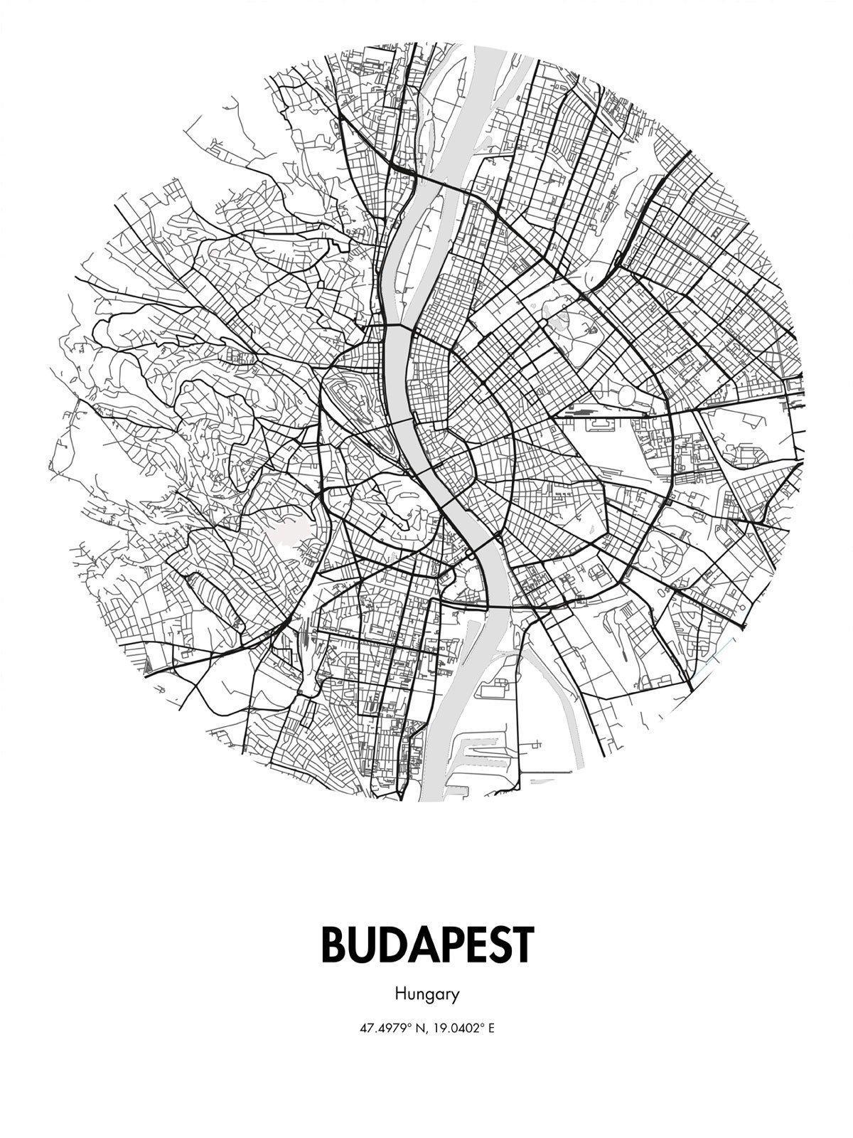 नक्शे के बुडापेस्ट सड़क कला